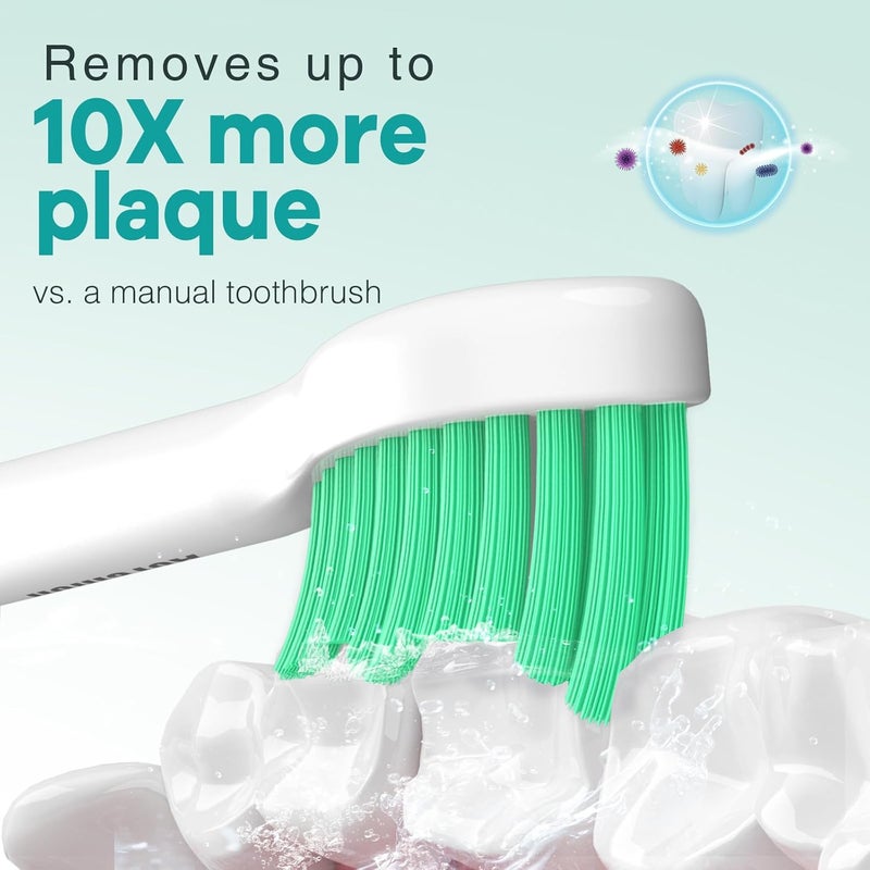 Aoremon Toothbrush Replacement Heads Compatible with Philips Sonicare E-Series Essence Xtreme Elite Advance CleanCare Screw-on Electric Toothbrush Handle Head Come with Hygienic Caps, 3 Count, Green - Image 2